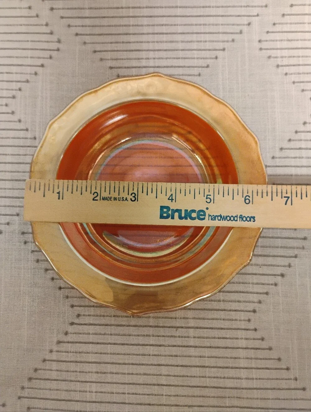 Vintage Federal Glass Co Cereal Bowl Iridescent Marigold Normandie 6.5 Inch